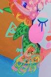 Schilderij vrouw blauw
